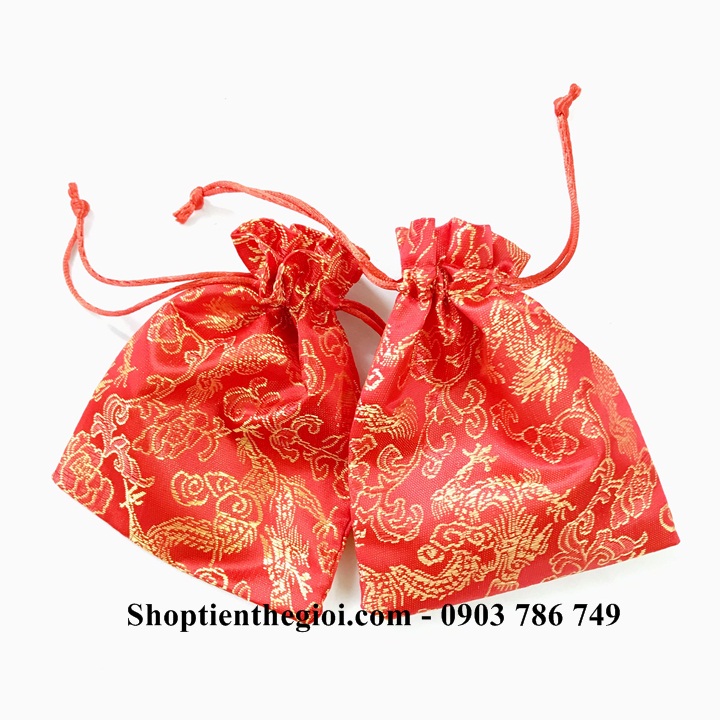 Combo 100 túi gấm long phụng size 10x13 - SP005245